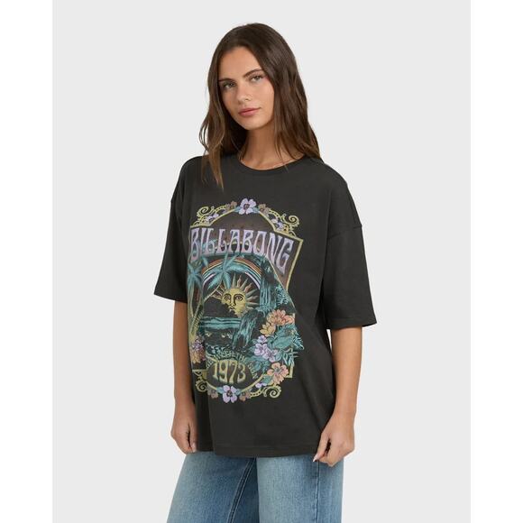 Billabong Women’s Counting Stars Short Sleeve T-Shirt, Black, M - Picture 4 of 5